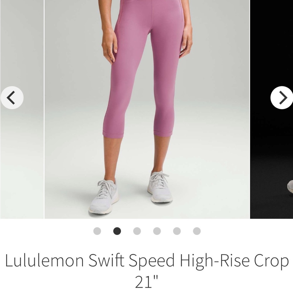 Lululemon Athletica Pink High-Rise Crop Leggings